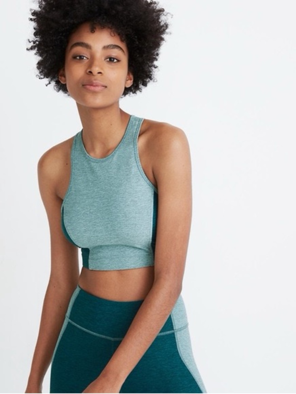 Outdoor Voices MADEWELL Athena Teal Crop Sports Bra sz S